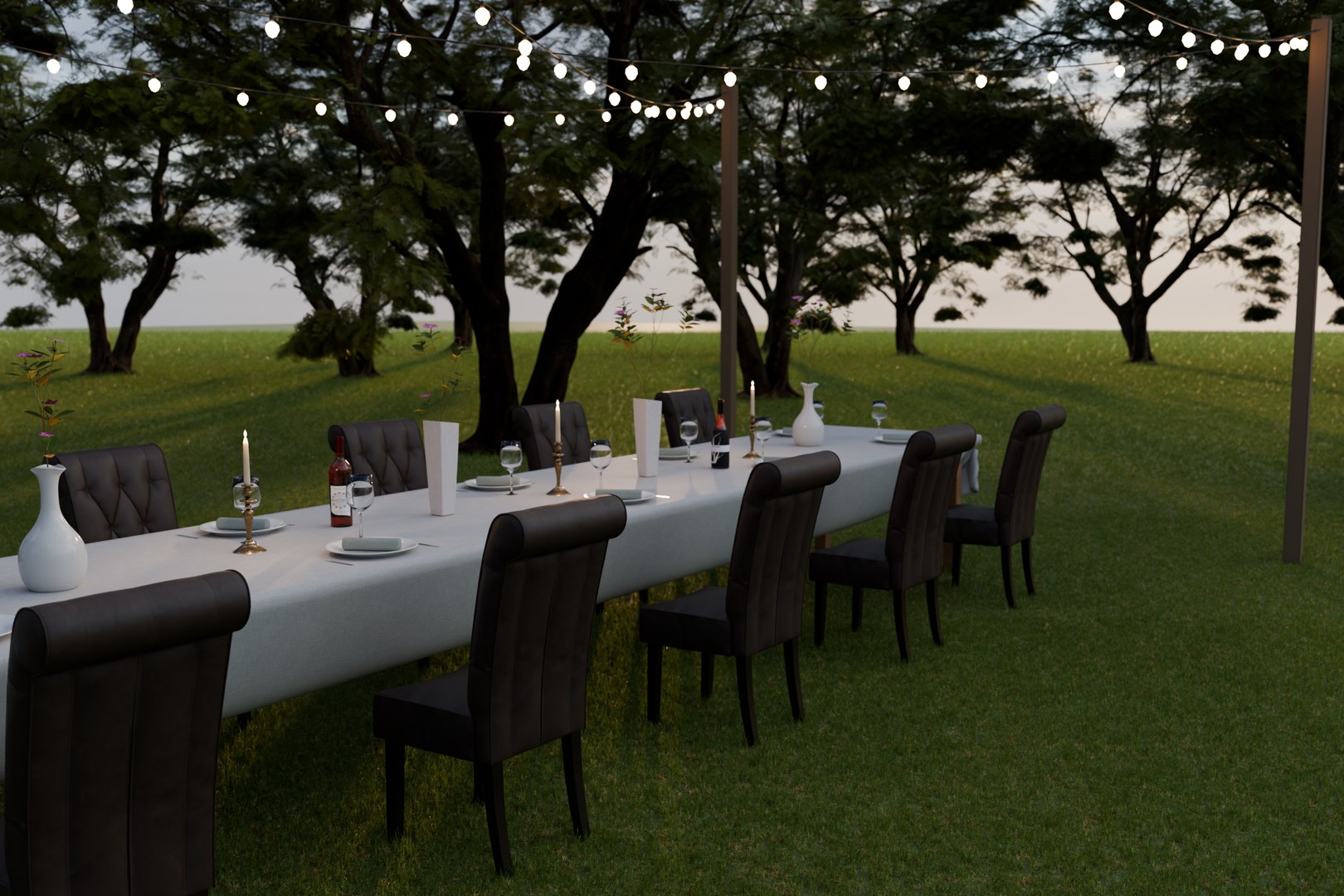 Garden wedding dinner